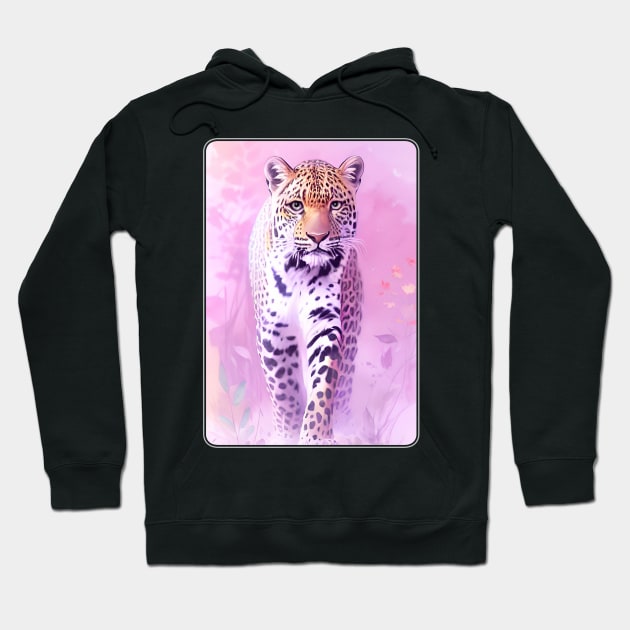 Leopard Watercolor Portrait 3 Hoodie by Hilltop Pixel